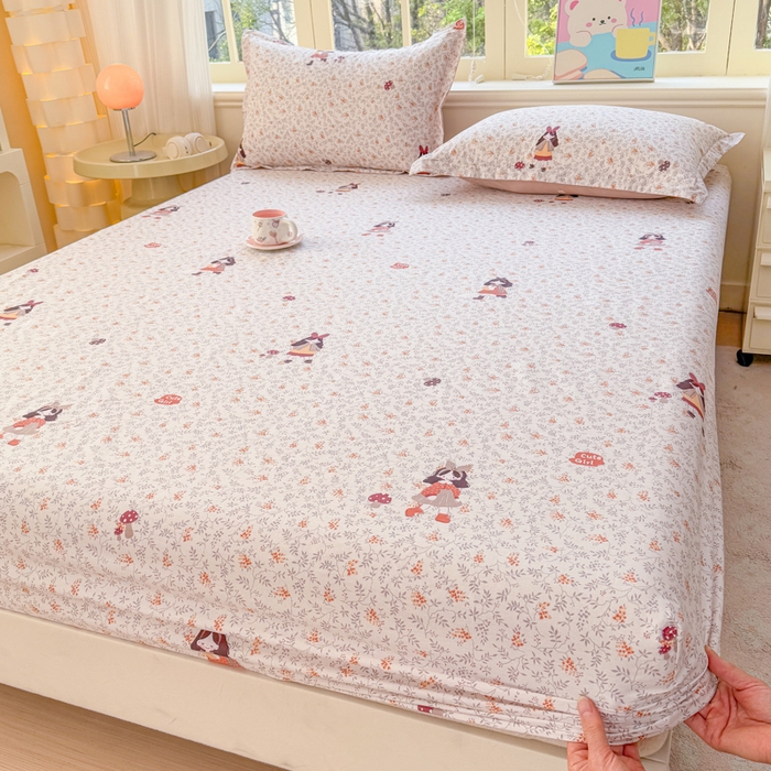 91家纺网 家纺一手货源 找家纺 禧安居 2025新款高支高密活性印染全棉床笠印花床笠单床笠（支持定制尺寸）原宿女孩