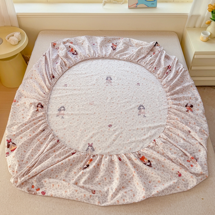 91家纺网 家纺一手货源 找家纺 禧安居 2025新款高支高密活性印染全棉床笠印花床笠单床笠（支持定制尺寸）原宿女孩