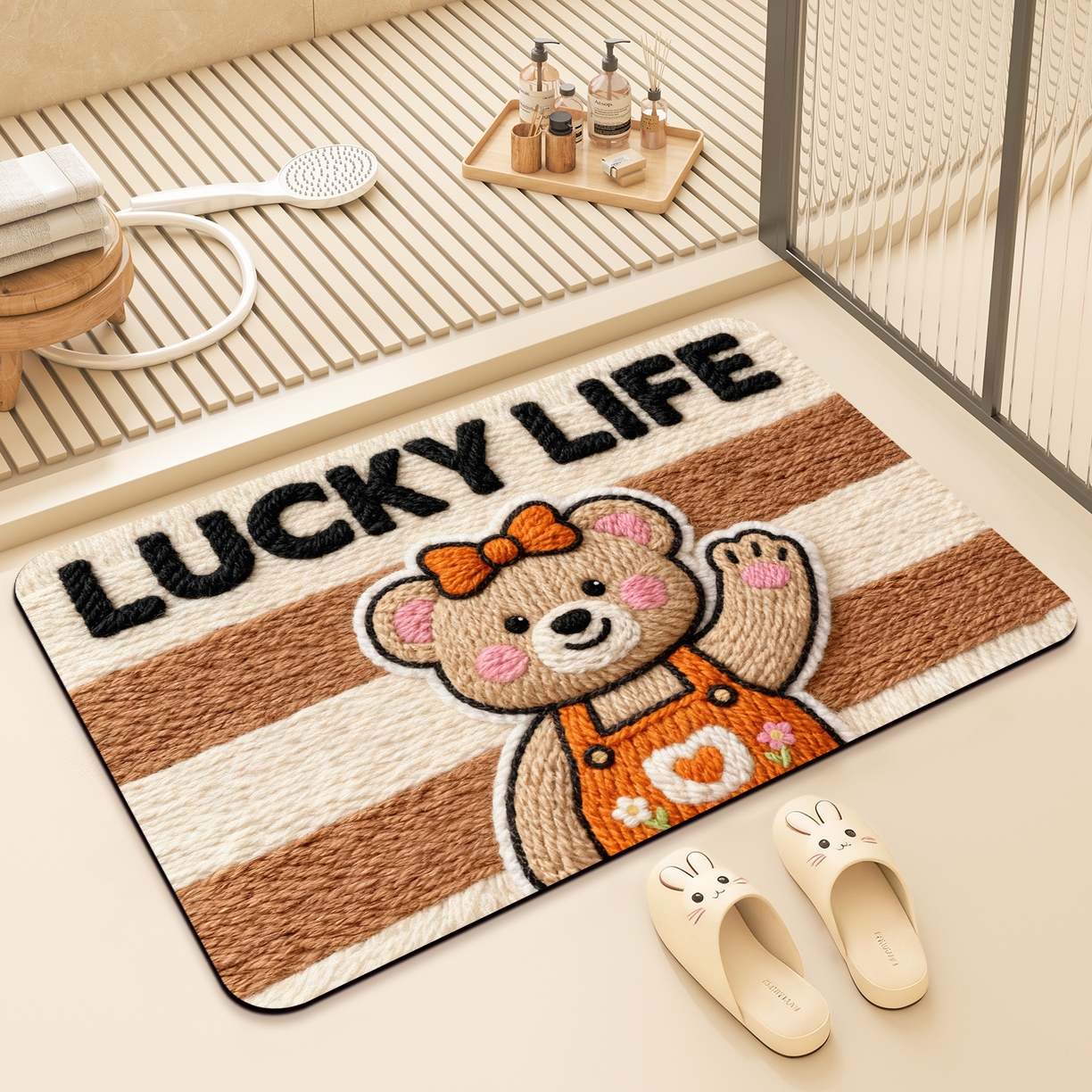 91家纺网 家纺一手货源 找家纺 卡初家居（原微来） 2025新款吸水吸油防滑硅藻泥地垫垫子-卡通系列 G-1757