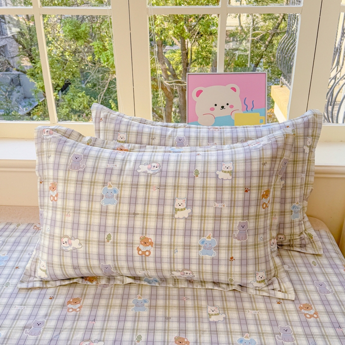 91家纺网 家纺一手货源 找家纺 禧安居 2025新款高支高密活性印染全棉枕套单枕套 温馨甜宠