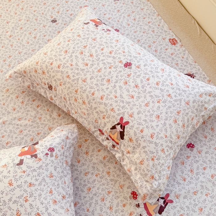 91家纺网 家纺一手货源 找家纺 禧安居 2025新款高支高密活性印染全棉枕套单枕套 原宿女孩