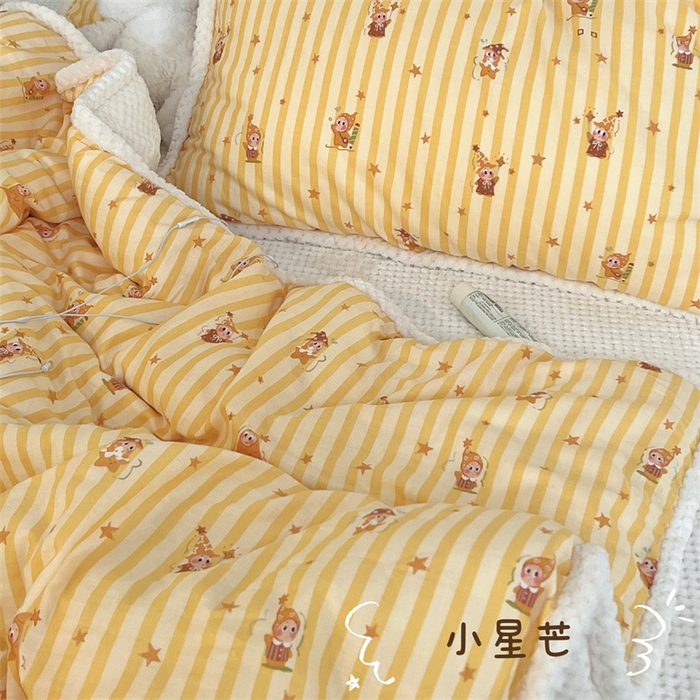 91家纺网 家纺一手货源 找家纺 （总）荣轩 2025秋冬必备新品棉加绒华夫格提花绒工艺款四件套（铺床版）