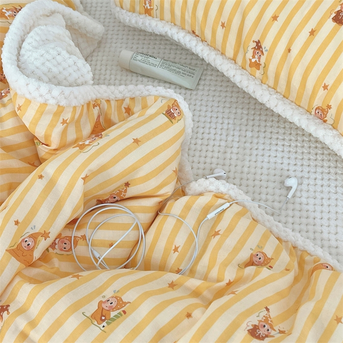 91家纺网 家纺一手货源 找家纺 荣轩 2025秋冬必备新品棉加绒华夫格提花绒工艺款四件套（铺床版）小星芒