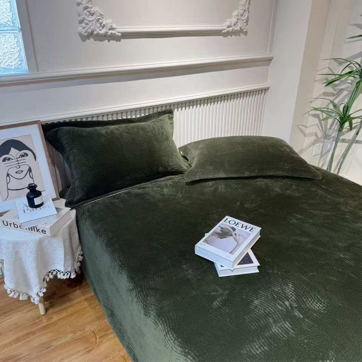 91家纺网 家纺一手货源 找家纺 （总）床盖工厂店 2025新款婴儿绒纯色填充棉花床盖三件套