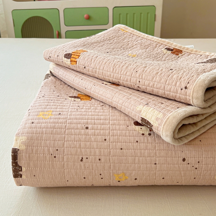 91家纺网 家纺一手货源 找家纺 （总）床盖工厂店 2025新款亲肤舒适高温酵素砂洗全棉纯棉加宝宝绒床盖三件套