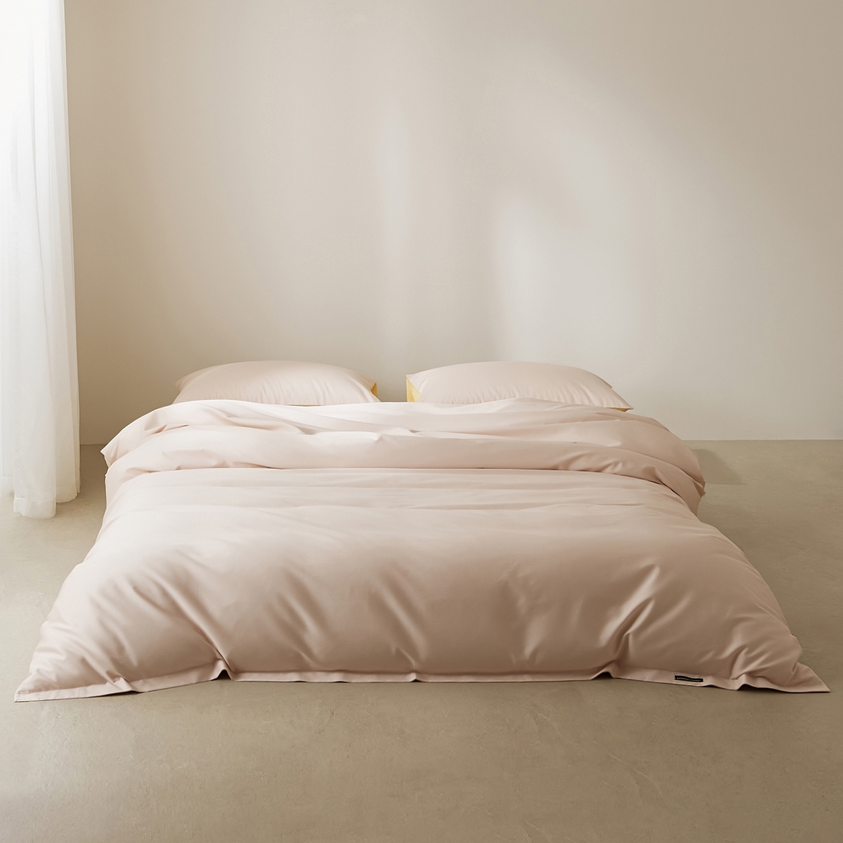 91家纺网 家纺一手货源 找家纺 EH家居 2026新款长绒棉纯棉云栖安缦之境四件套 安缦-奶盖粉