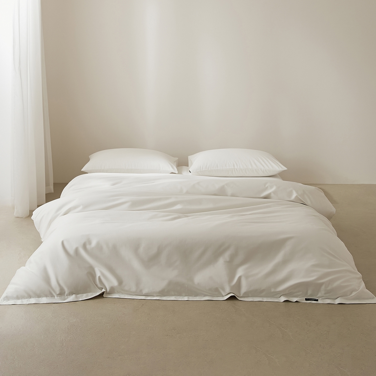 91家纺网 家纺一手货源 找家纺 EH家居 2026新款长绒棉纯棉云栖安缦之境四件套 安缦-月影白