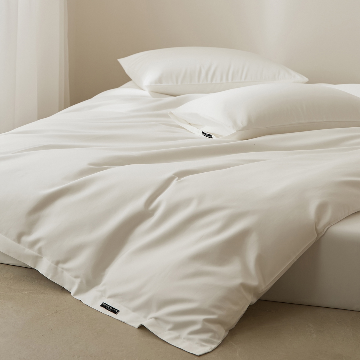 91家纺网 家纺一手货源 找家纺 EH家居 2026新款长绒棉纯棉云栖安缦之境四件套 安缦-月影白