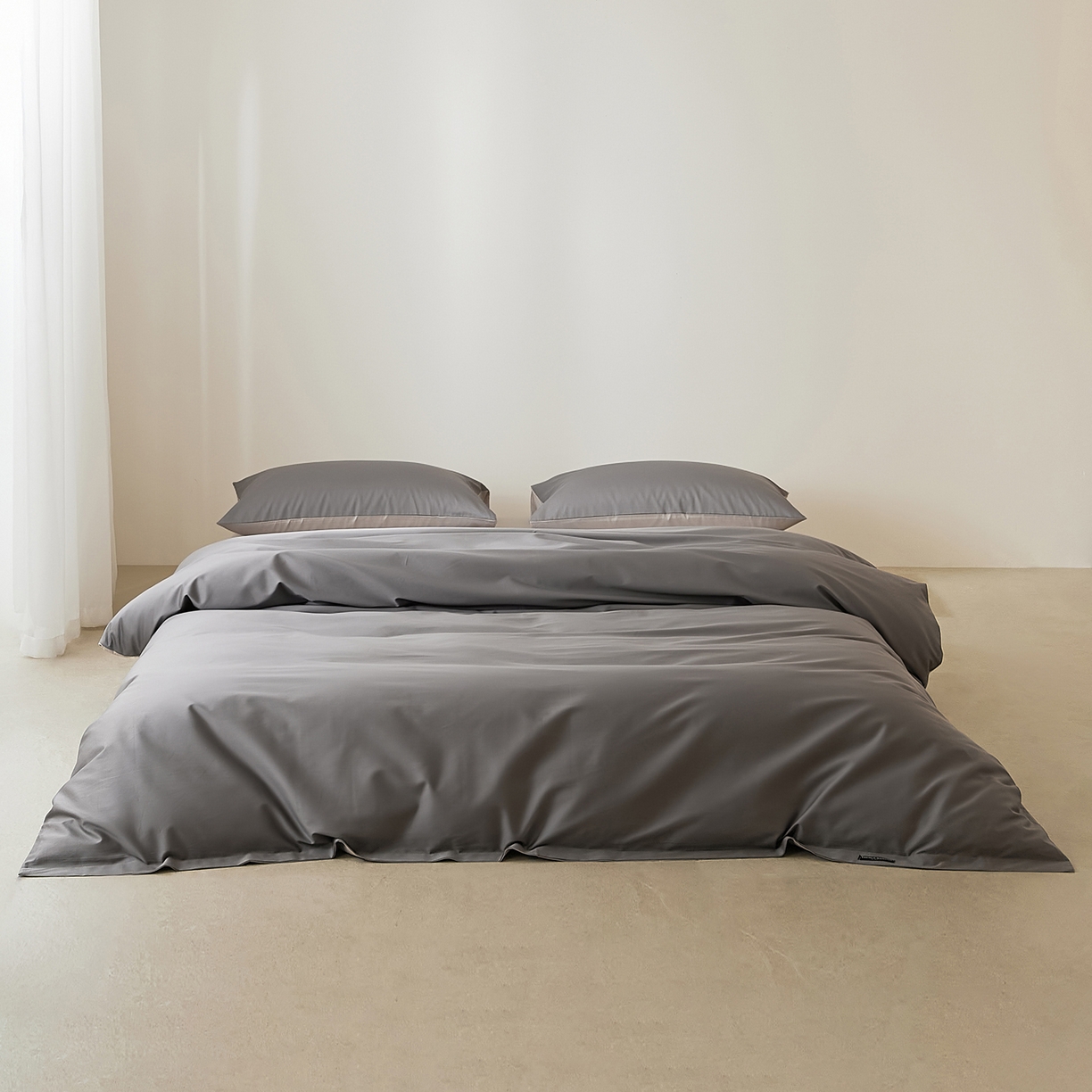 91家纺网 家纺一手货源 找家纺 EH家居 2026新款长绒棉纯棉云栖安缦之境四件套 安缦-冰岛深灰