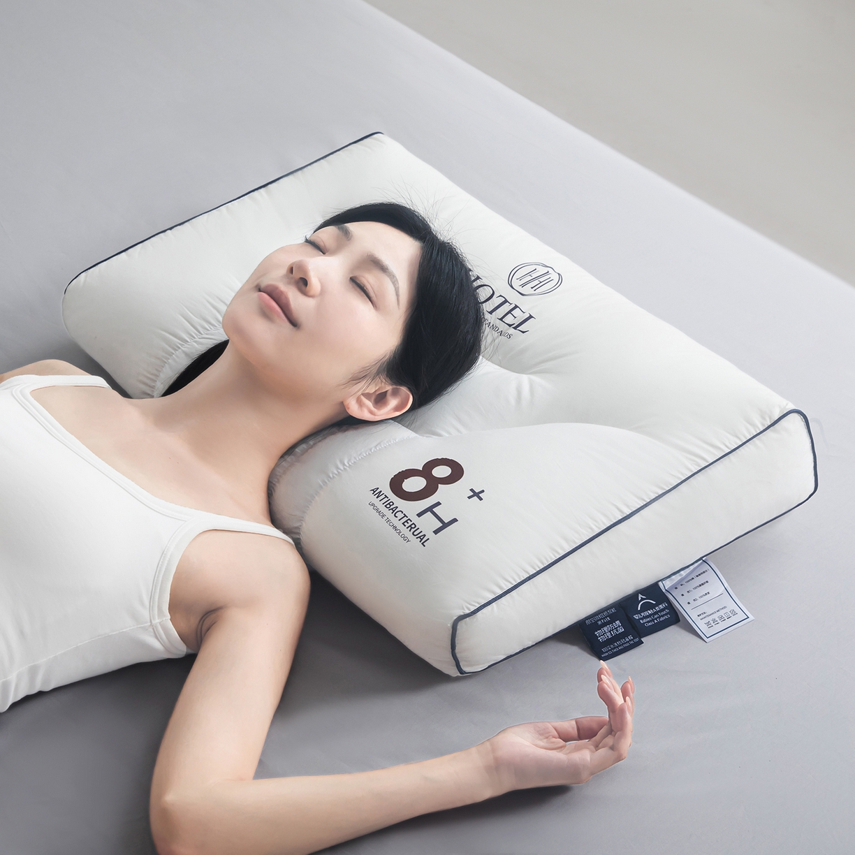 91家纺网 家纺一手货源 找家纺 贵夫人 2026新款8H超A星级酒店颈椎枕枕头枕芯 中枕2只软管