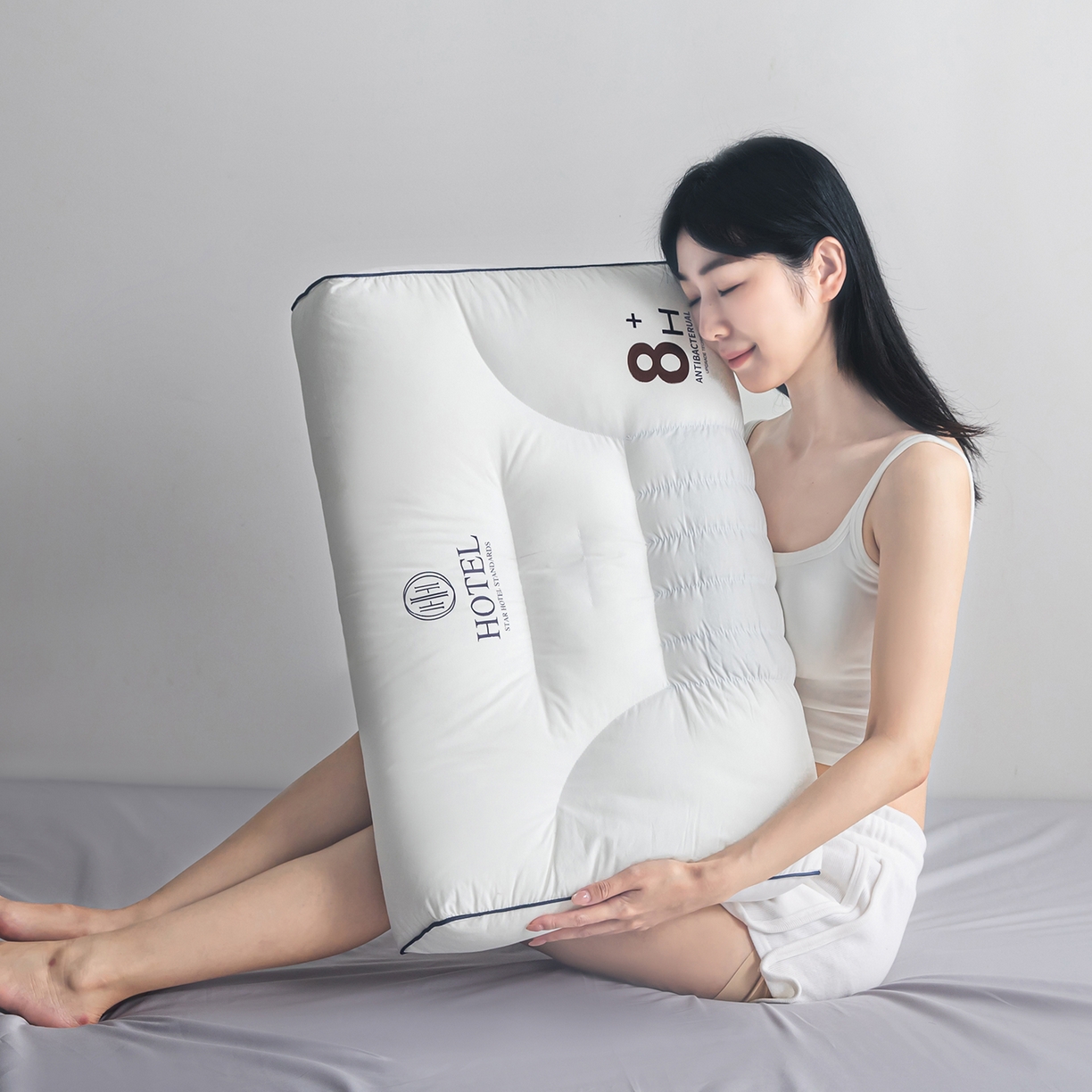 91家纺网 家纺一手货源 找家纺 贵夫人 2026新款8H超A星级酒店颈椎枕枕头枕芯 低枕单只软管