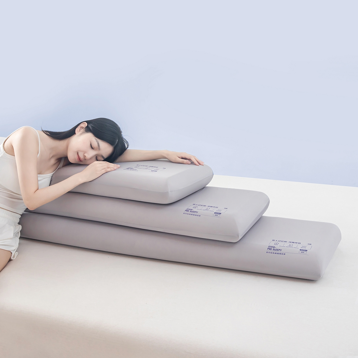 91家纺网 家纺一手货源 找家纺 贵夫人 2025新款加长款-双人深睡记忆枕枕头枕芯 35*120*10cm灰色单只