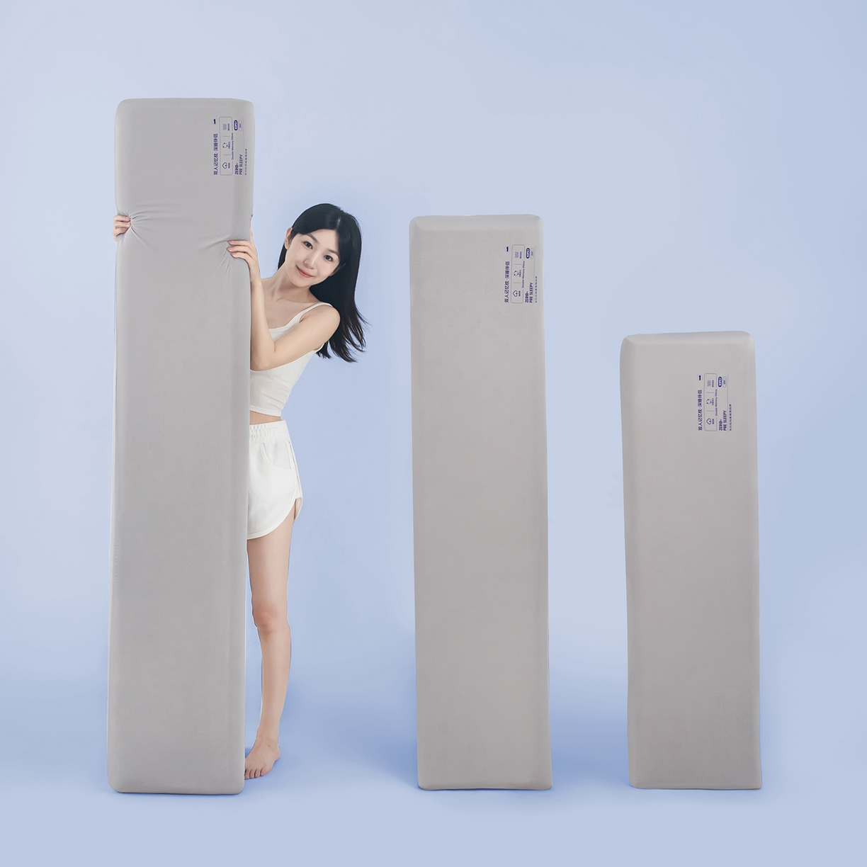 91家纺网 家纺一手货源 找家纺 贵夫人 2025新款加长款-双人深睡记忆枕枕头枕芯 35*150*8cm灰色单只