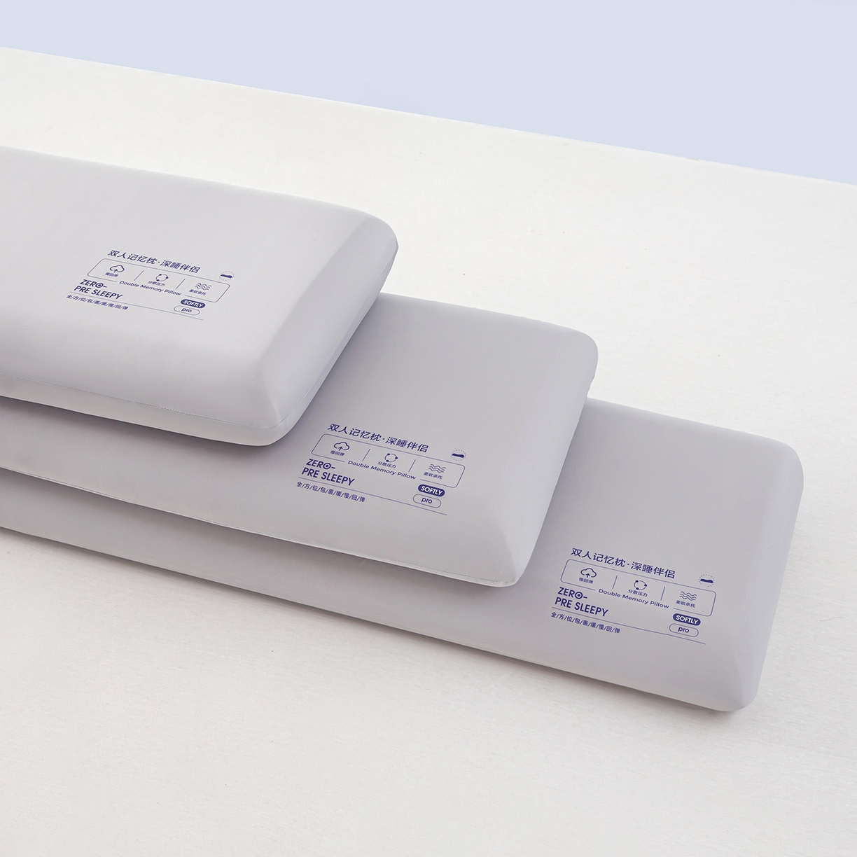 91家纺网 家纺一手货源 找家纺 贵夫人 2025新款加长款-双人深睡记忆枕枕头枕芯 35*180*8cm灰色单只