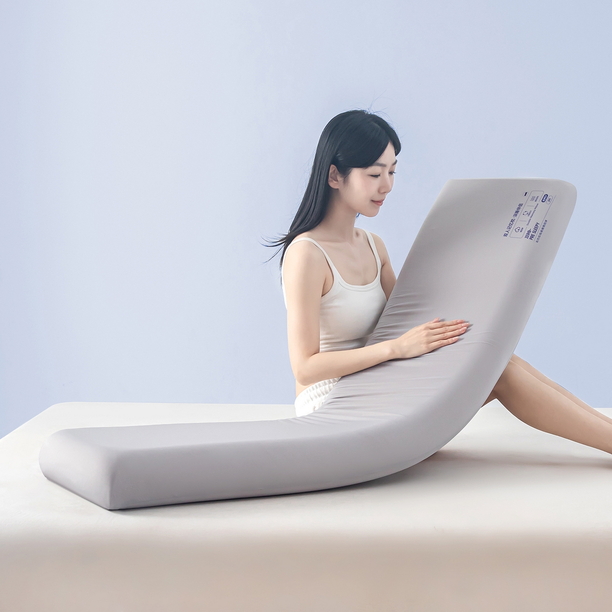 91家纺网 家纺一手货源 找家纺 贵夫人 2025新款加长款-双人深睡记忆枕枕头枕芯 35*80*10cm灰色单只