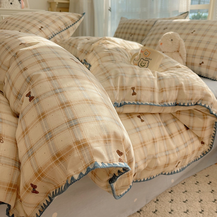 91家纺网 家纺一手货源 找家纺 （总）瑞莱 2025新款全棉印花贝壳边四件套