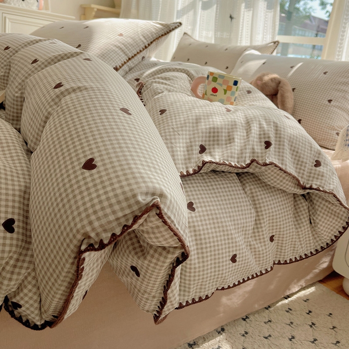 91家纺网 家纺一手货源 找家纺 （总）瑞莱 2025新款全棉印花贝壳边四件套