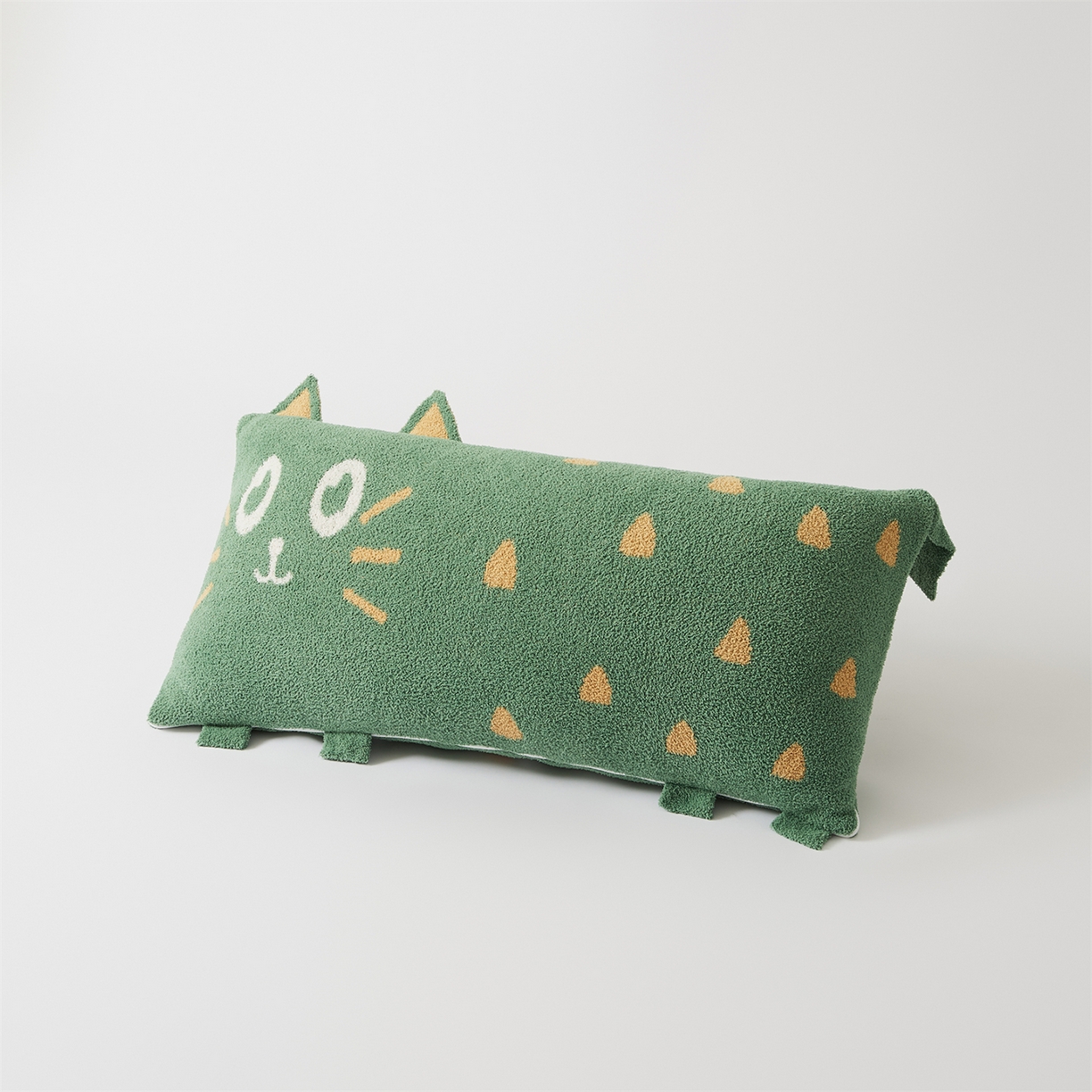 91家纺网 家纺一手货源 找家纺 暖绵绵家纺 2025新款毛茸茸小猫毯子毛毯抱枕含芯-黑糖【券后最低零售价：毯子173元、抱枕（含芯）153元】 黑糖抱枕含芯-暗绿色