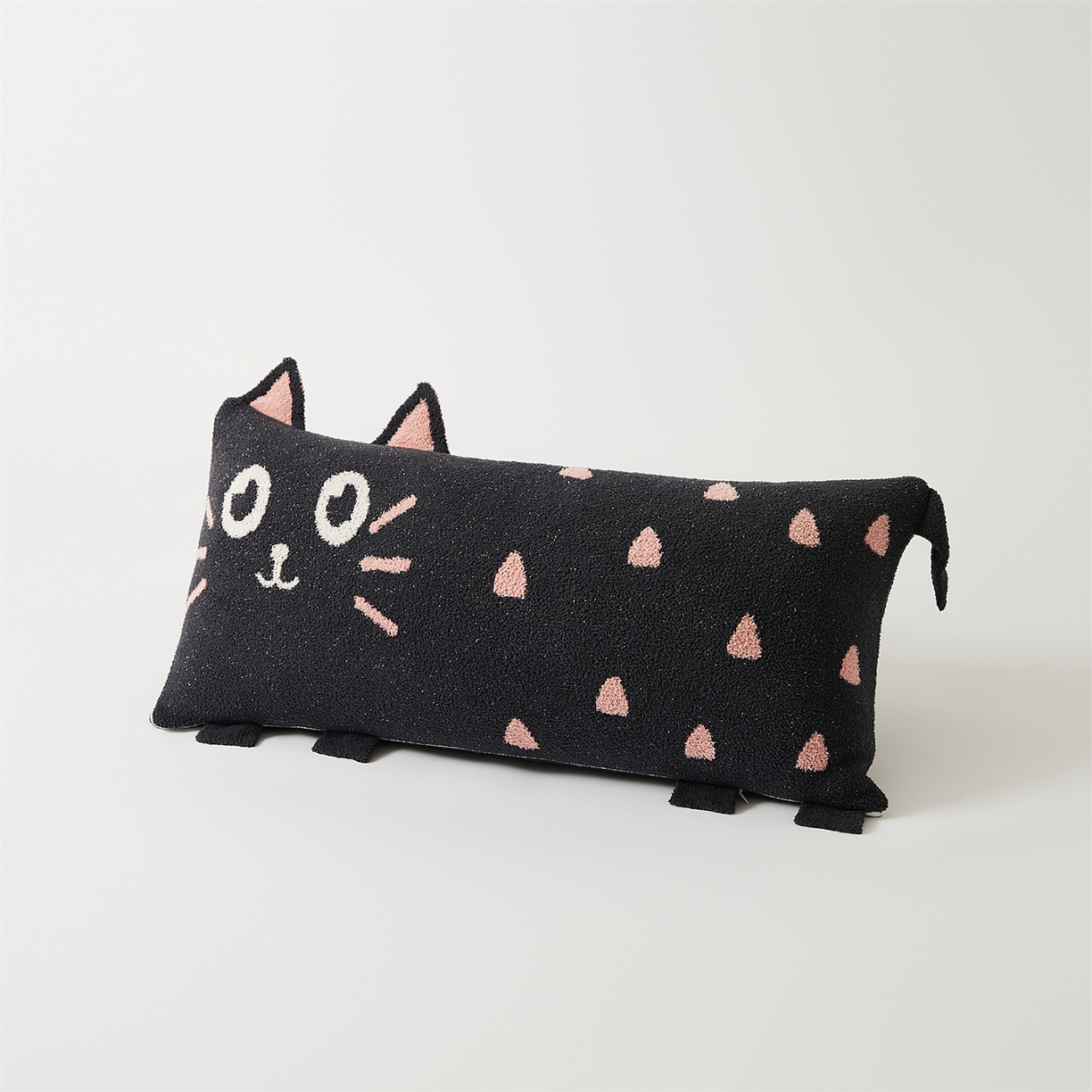 91家纺网 家纺一手货源 找家纺 暖绵绵家纺 2025新款毛茸茸小猫毯子毛毯抱枕含芯-黑糖【券后最低零售价：毯子173元、抱枕（含芯）153元】 黑糖抱枕含芯-烟灰色