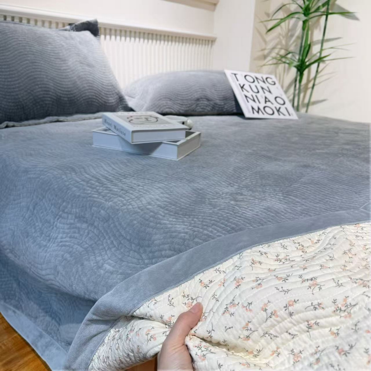 91家纺网 家纺一手货源 找家纺 （总）床盖工厂店 2025新款婴儿绒纯色填充棉花床盖三件套