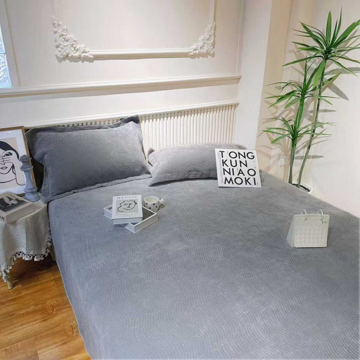 91家纺网 家纺一手货源 找家纺 （总）床盖工厂店 2025新款婴儿绒纯色填充棉花床盖三件套