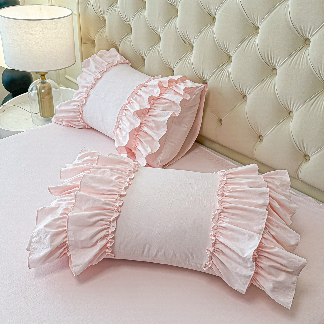 91家纺网 家纺一手货源 找家纺 （总）乐卧家居 2025新款韩系公主风柔软多层荷叶边床裙单品系列