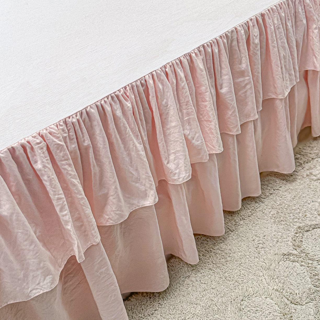 91家纺网 家纺一手货源 找家纺 （总）乐卧家居 2025新款韩系公主风柔软多层荷叶边床裙单品系列