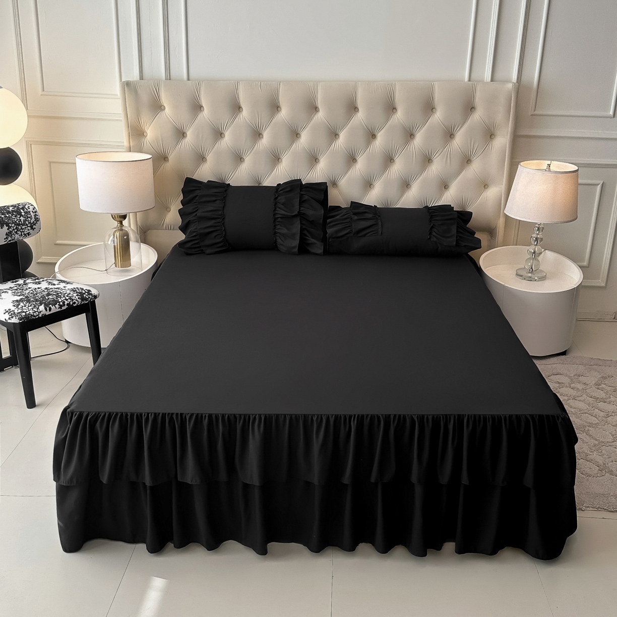 91家纺网 家纺一手货源 找家纺 （总）乐卧家居 2025新款韩系公主风柔软多层荷叶边床裙单品系列