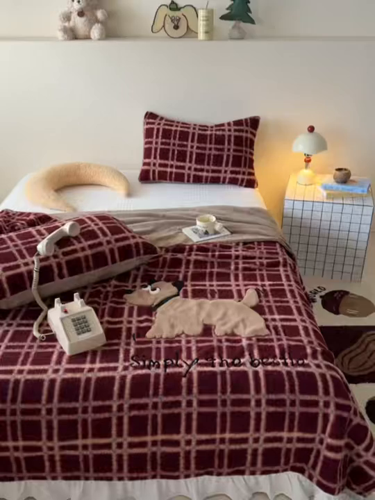 91家纺网 家纺一手货源 找家纺 （总）九花鹿 2025新款仿羊绒毛毯毯子-艾瑞