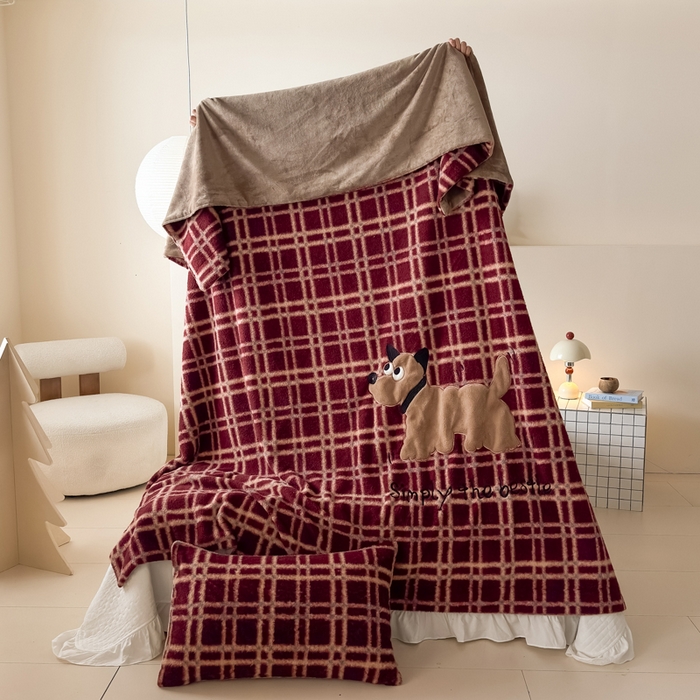 91家纺网 家纺一手货源 找家纺 九花鹿 2025新款仿羊绒毛毯毯子-艾瑞 艾瑞