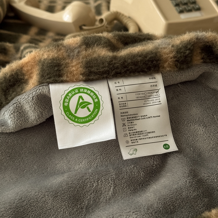 91家纺网 家纺一手货源 找家纺 九花鹿 2025新款仿羊绒毛毯毯子-艾瑞 艾瑞-茶绿
