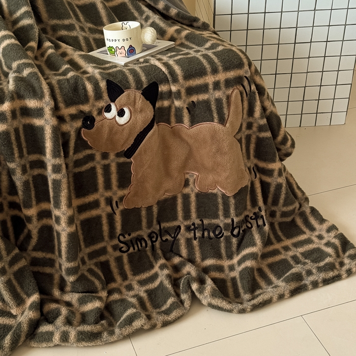 91家纺网 家纺一手货源 找家纺 九花鹿 2025新款仿羊绒毛毯毯子-艾瑞 艾瑞-茶绿