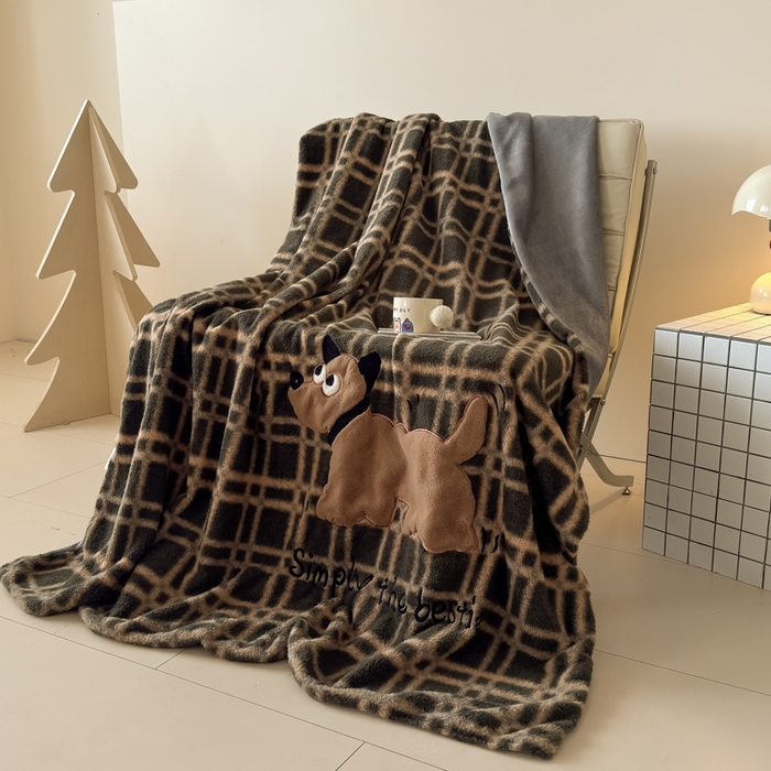 九花鹿 2025新款仿羊绒毛毯毯子-艾瑞 艾瑞-茶绿