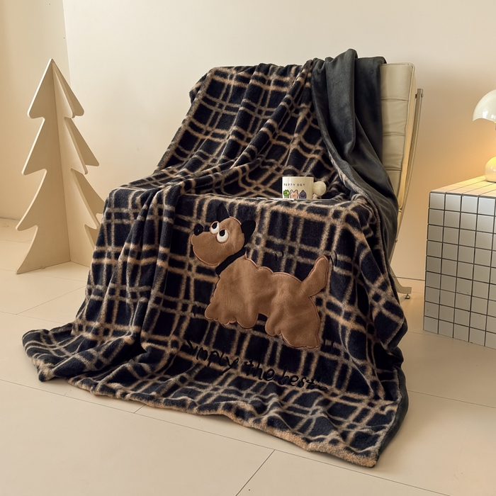 九花鹿 2025新款仿羊绒毛毯毯子-艾瑞 艾瑞-深灰