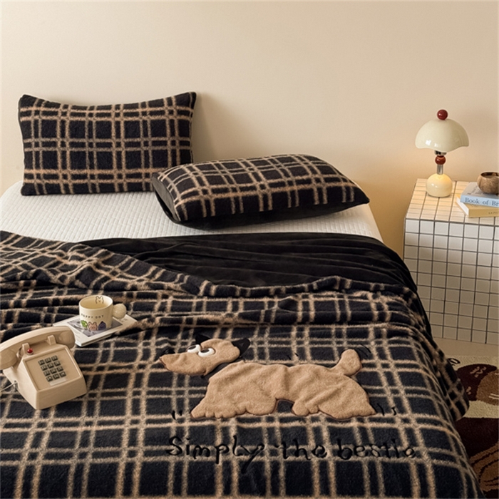 91家纺网 家纺一手货源 找家纺 九花鹿 2025新款仿羊绒毛毯毯子-艾瑞 艾瑞-深灰