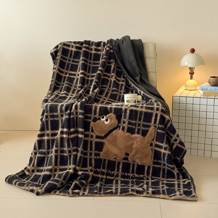 91家纺网 家纺一手货源 找家纺 九花鹿 2025新款仿羊绒毛毯毯子-艾瑞 艾瑞-深灰