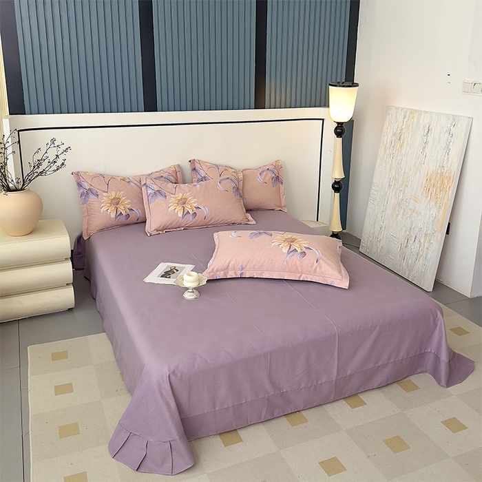 91家纺网 家纺一手货源 找家纺 优品阁 2024新款全棉磨毛四件套单品系列-单被套 北境梨花