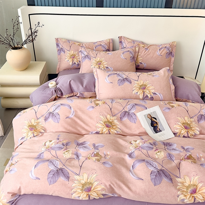 91家纺网 家纺一手货源 找家纺 优品阁 2024新款全棉磨毛四件套单品系列-单被套 北境梨花