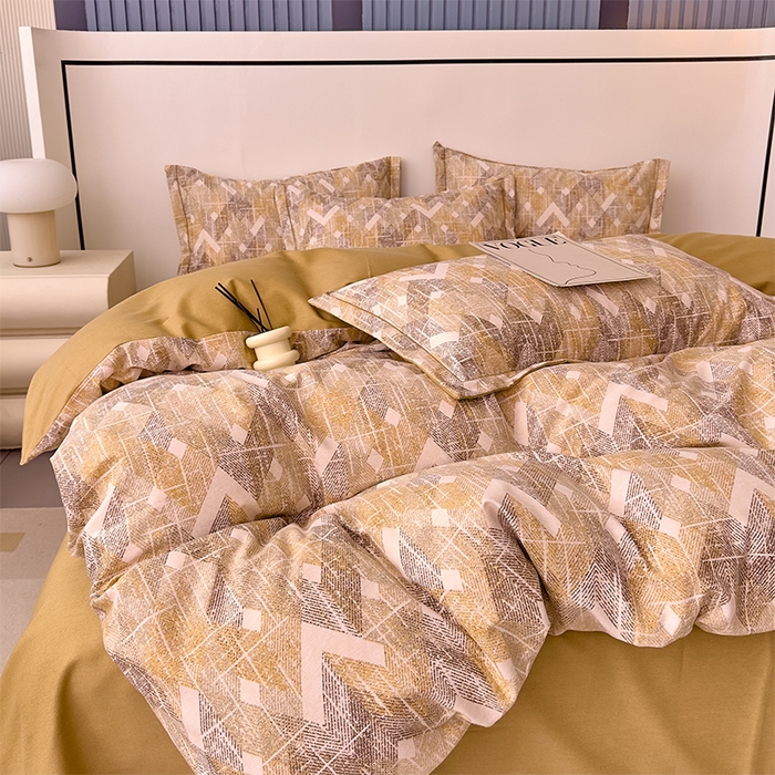 91家纺网 家纺一手货源 找家纺 优品阁 2024新款全棉磨毛四件套单品系列-单被套 妮可