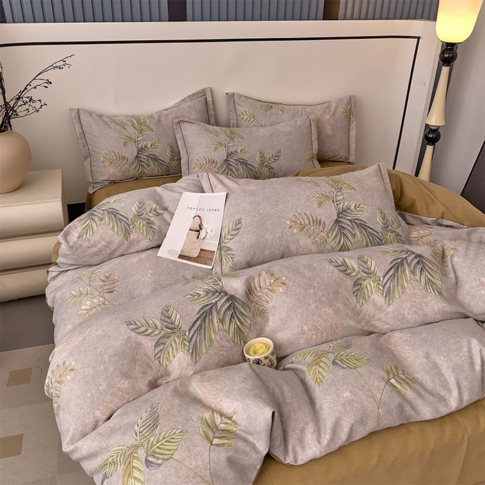 91家纺网 家纺一手货源 找家纺 优品阁 2024新款全棉磨毛四件套单品系列-单被套 叶罗丽