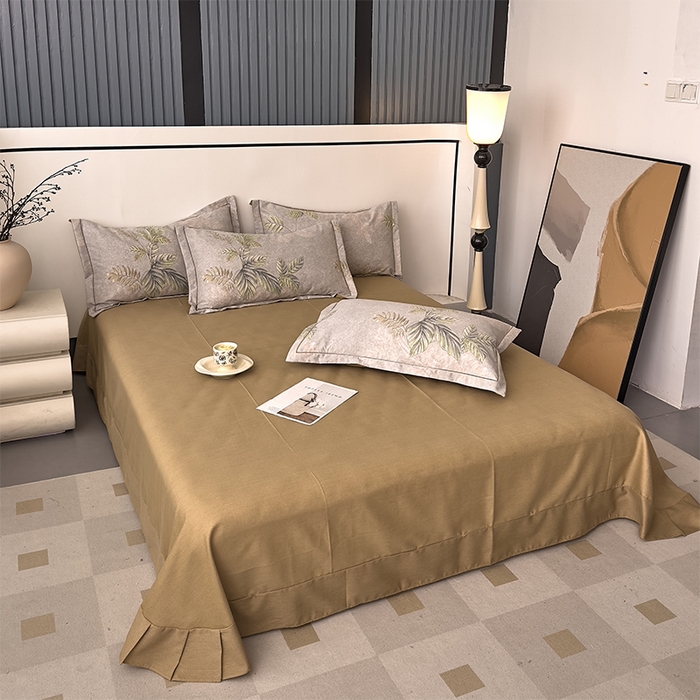 91家纺网 家纺一手货源 找家纺 优品阁 2024新款全棉磨毛四件套单品系列-单被套 叶罗丽