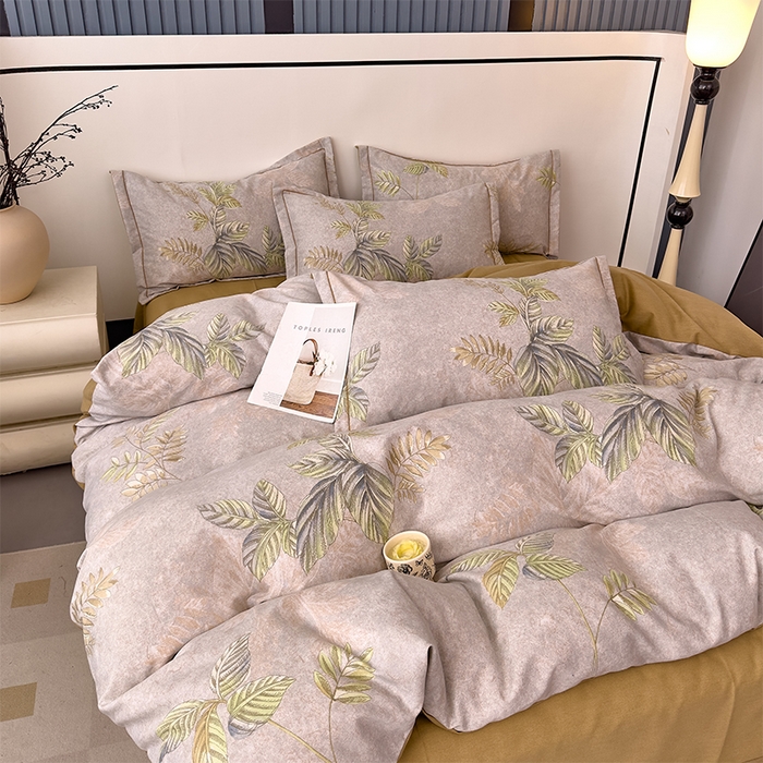 91家纺网 家纺一手货源 找家纺 优品阁 2024新款全棉磨毛四件套单品系列-单被套 叶罗丽