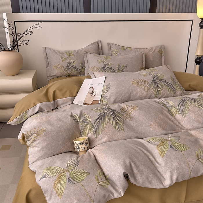 91家纺网 家纺一手货源 找家纺 优品阁 2024新款全棉磨毛四件套单品系列-单被套 叶罗丽