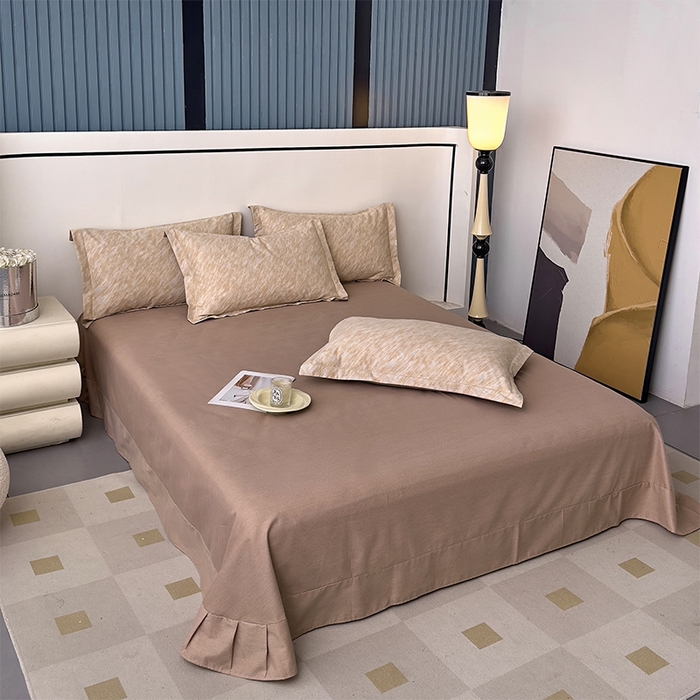 91家纺网 家纺一手货源 找家纺 优品阁 2024新款全棉磨毛四件套单品系列-单被套 阿华田-咖