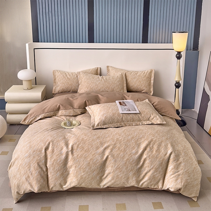 优品阁 2024新款全棉磨毛四件套单品系列-单被套 阿华田-咖