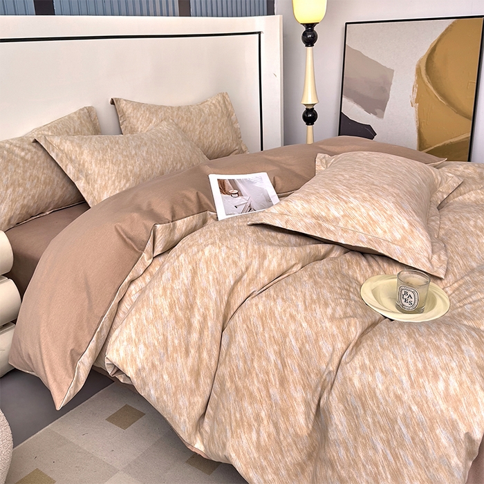 91家纺网 家纺一手货源 找家纺 优品阁 2024新款全棉磨毛四件套单品系列-单被套 阿华田-咖