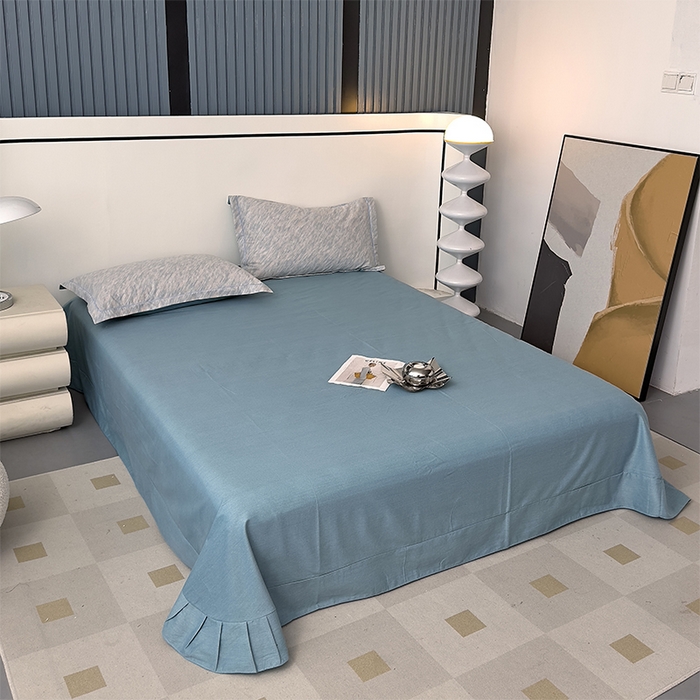 91家纺网 家纺一手货源 找家纺 优品阁 2024新款全棉磨毛四件套单品系列-单被套 阿华田-蓝