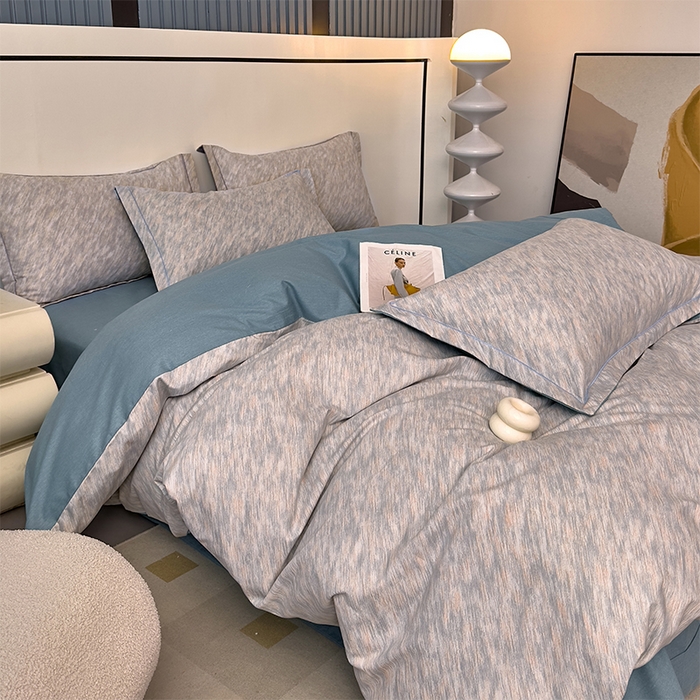 91家纺网 家纺一手货源 找家纺 优品阁 2024新款全棉磨毛四件套单品系列-单被套 阿华田-蓝