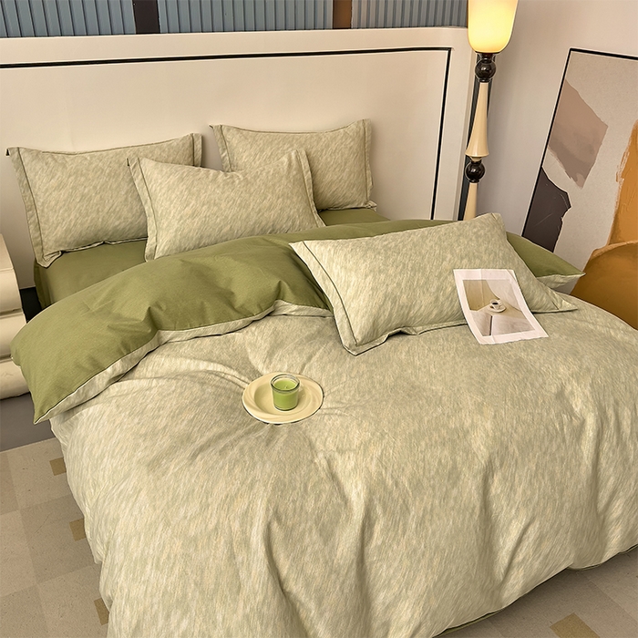 91家纺网 家纺一手货源 找家纺 优品阁 2024新款全棉磨毛四件套单品系列-单被套 阿华田-绿