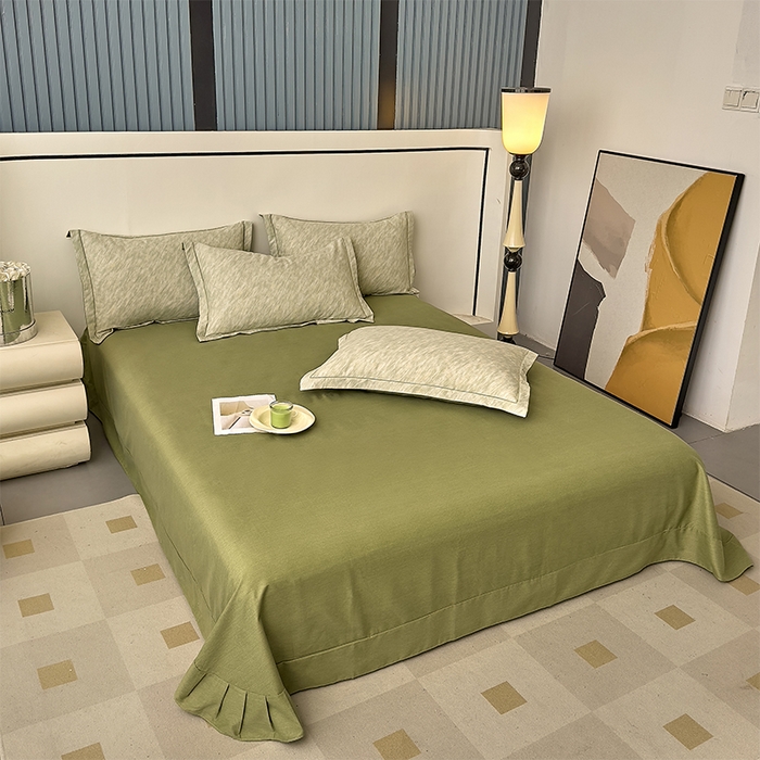 91家纺网 家纺一手货源 找家纺 优品阁 2024新款全棉磨毛四件套单品系列-单被套 阿华田-绿